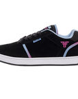 Fallen Footwear Mexico The Pawn skate shoe in black suede with gradient accents and pink logo detailing