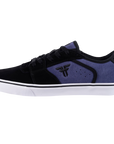 Fallen Footwear Mexico Regal skate shoe in purple and black suede with a white vulcanized sole and side logo detail.