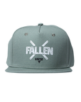 Fallen Footwear Mexico moss green snapback cap with white embroidered logo and flat brim