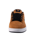 Fallen Footwear Mexico Patriot wheat suede skate shoes with black laces and white cupsole in a front view