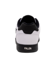 Fallen Footwear Mexico Pawn skate shoe in white and black, rear view showing cupsole and branding