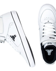 Fallen Footwear Mexico Tremont Mid skate shoes in white and black with a removable velcro strap and vulcanized sole.