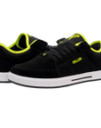Fallen Footwear Mexico Trooper skate shoes in black suede with lime green accents and a white cup-sole