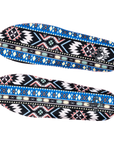 Fallen Footwear Mexico Impact Foam II insoles featuring a vibrant blue, black, and white geometric tribal pattern.
