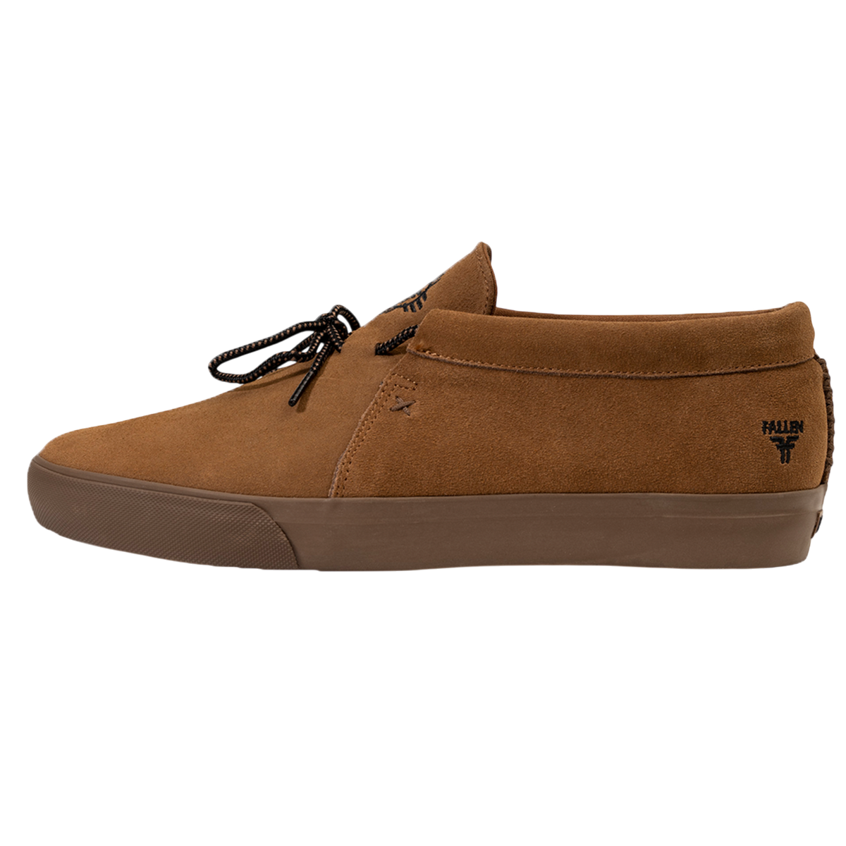 Fallen Footwear Mexico Apache brown suede skate shoe with dark brown laces and side logo detail