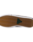 Fallen Footwear Mexico Bomber skate shoe showing the brown vulcanized rubber herringbone tread sole with logo
