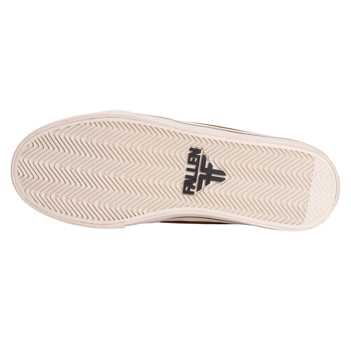 Fallen Footwear Mexico Bomber sneaker showing the off-white rubber outsole with herringbone tread and brand logo