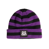 BAM STRIPED BEANIE	PURPLE / BLACK BAM MARGERA
