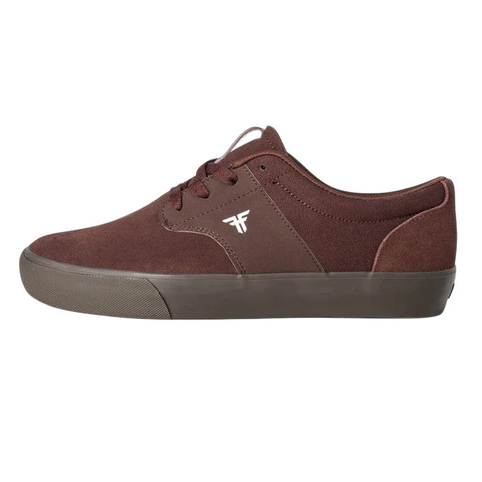 Fallen Footwear Mexico Phoenix skate shoe in wine suede and canvas with a dark gum vulcanized outsole.