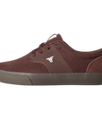 Fallen Footwear Mexico Phoenix skate shoe in wine suede and canvas with a dark gum vulcanized outsole.