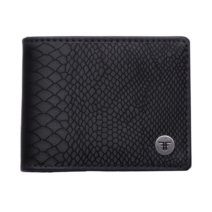 SNAKESKIN WALLET	BLACK / SILVER