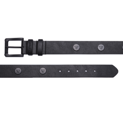 RIVET LOGO BELT	BLACK / BLACK