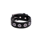 RIVET LOGO CUFF BRACELET	BLACK / SILVER