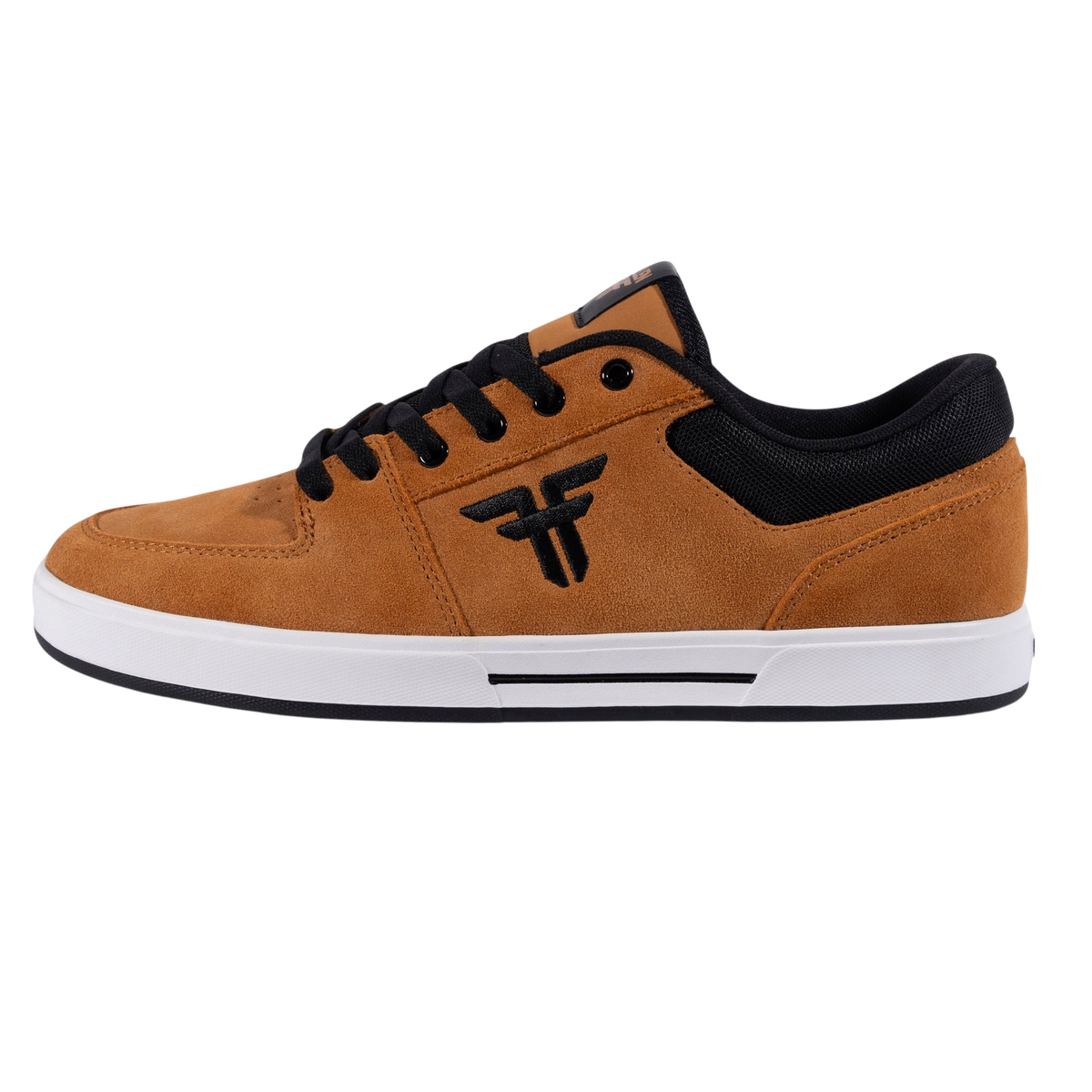 Fallen Footwear Mexico Patriot wheat suede skate shoes with black accents and white cupsole