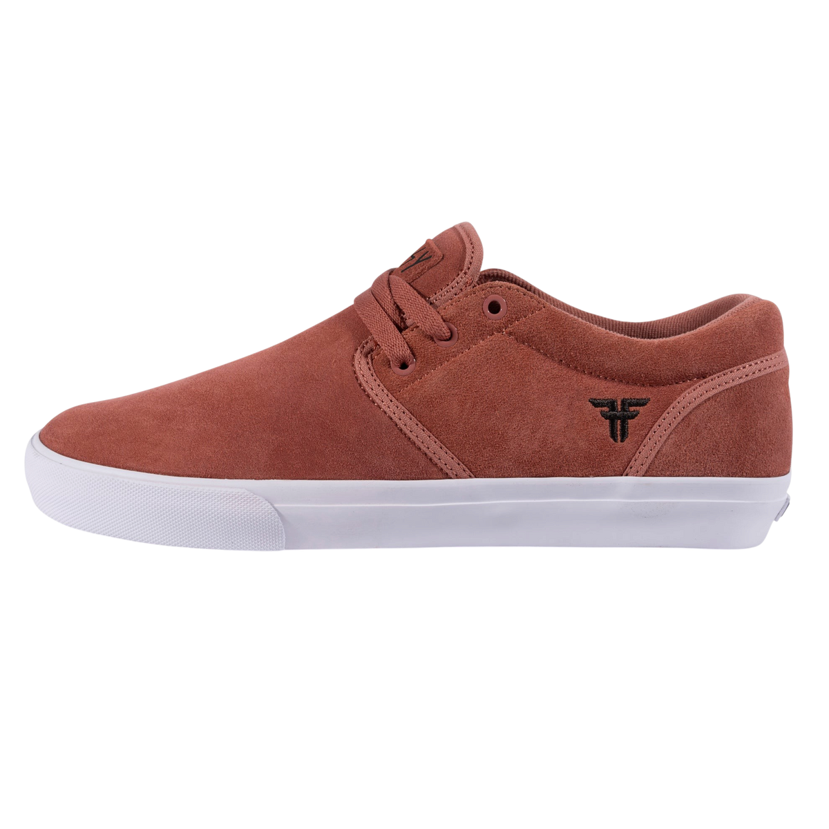 Fallen Footwear Mexico The Easy salmon suede skate shoe with a low-profile design and white rubber sole