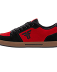 Fallen Footwear Mexico Patriot XP skate shoes in oxblood red and black suede with a gum cupsole