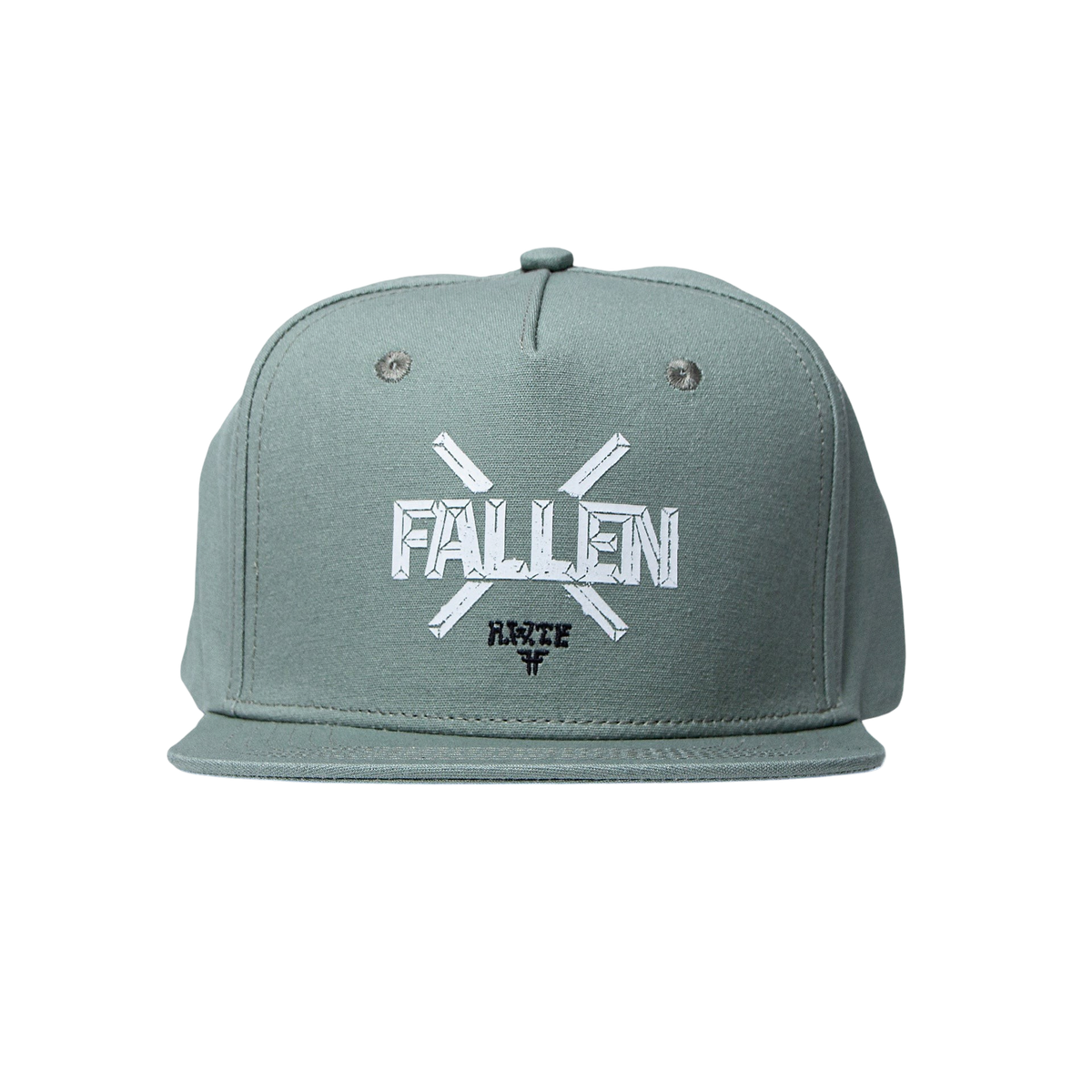 Fallen Footwear Mexico moss green snapback cap with white embroidered logo and flat brim