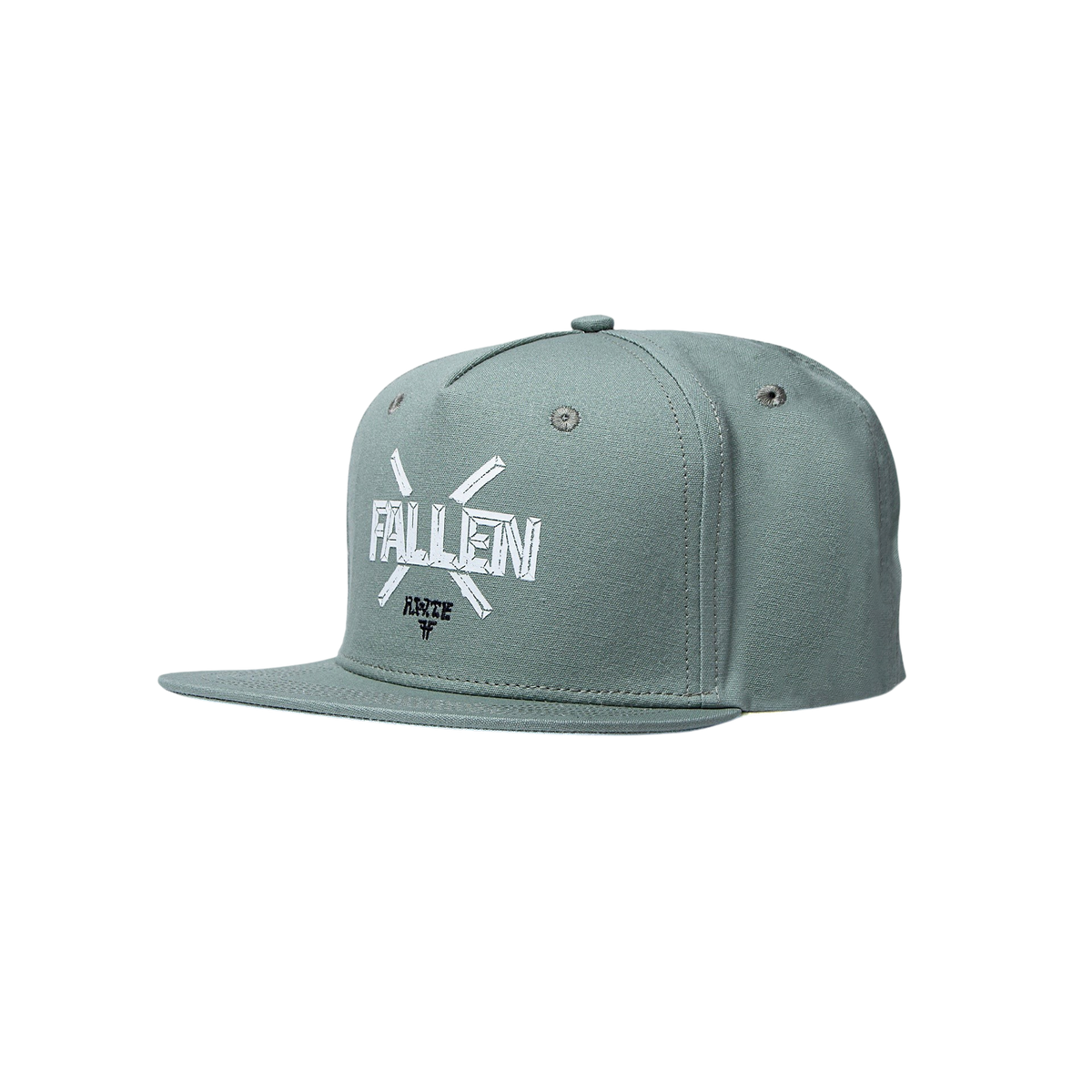 Fallen Footwear Mexico moss green snapback cap with white embroidered logo on the front panel