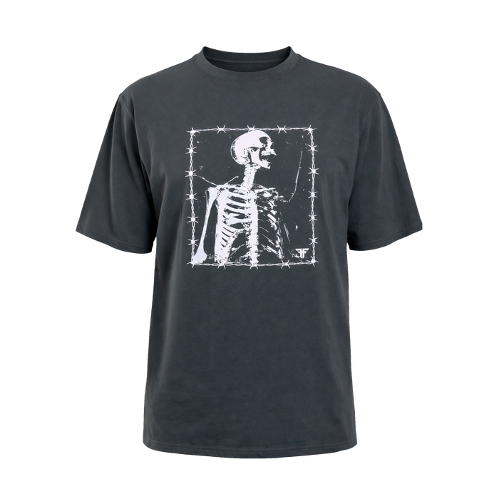 BARBED BONES TEE	IRON / WHITE
