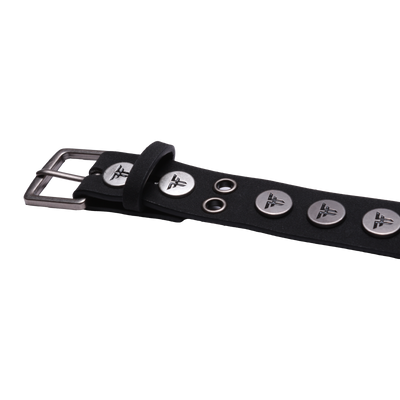 RIVET LOGO CUFF BRACELET	BLACK / SILVER
