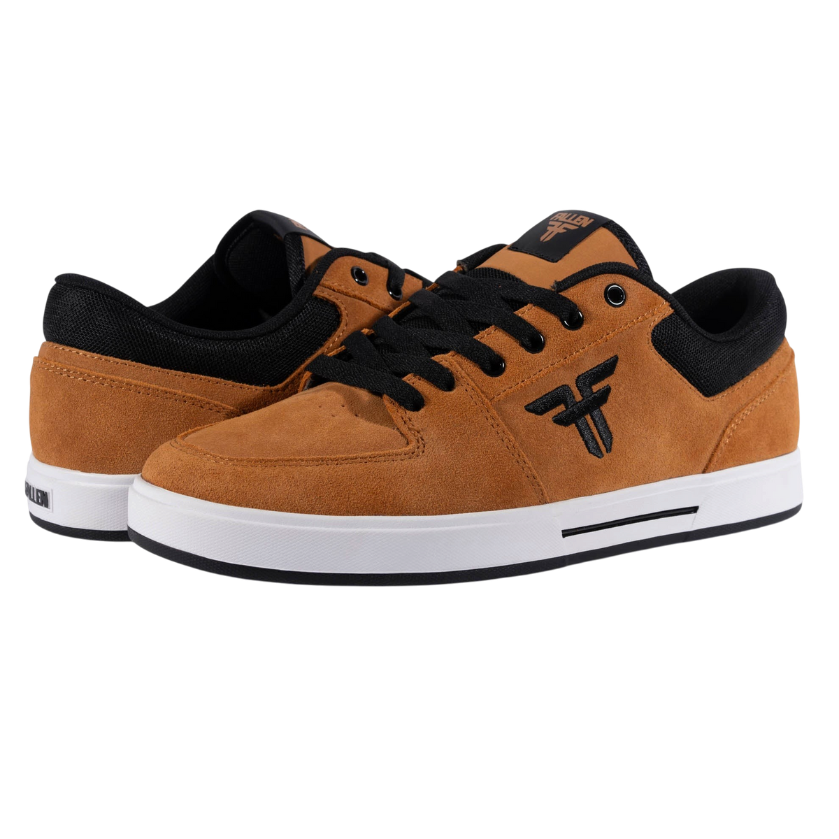 Fallen Footwear Mexico Patriot skate shoes in wheat suede with black accents and a durable white cupsole
