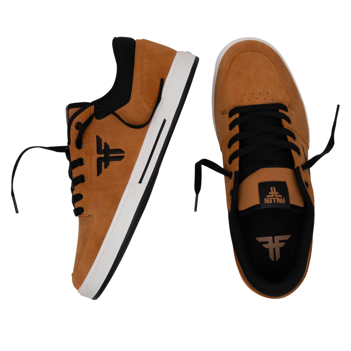 Fallen Footwear Mexico Patriot skate shoes in wheat suede with black accents and white cupsole