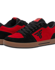 Fallen Footwear Mexico Patriot XP skate shoes in oxblood red and black suede with a gum cupsole and padded design.