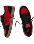 Fallen Footwear Mexico Patriot XP skate shoes in oxblood red and black suede with a gum cupsole and padded design.