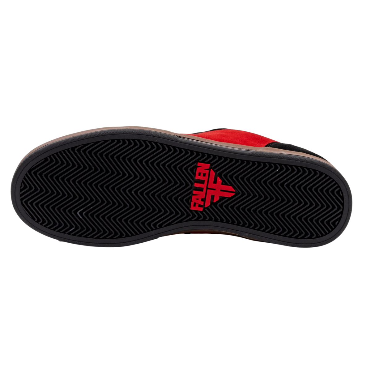Fallen Footwear Mexico Patriot XP skate shoe in oxblood and black with a durable gum cupsole and branded tread