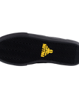 Fallen Footwear Mexico The Easy skate shoe black rubber outsole with yellow logo tread pattern