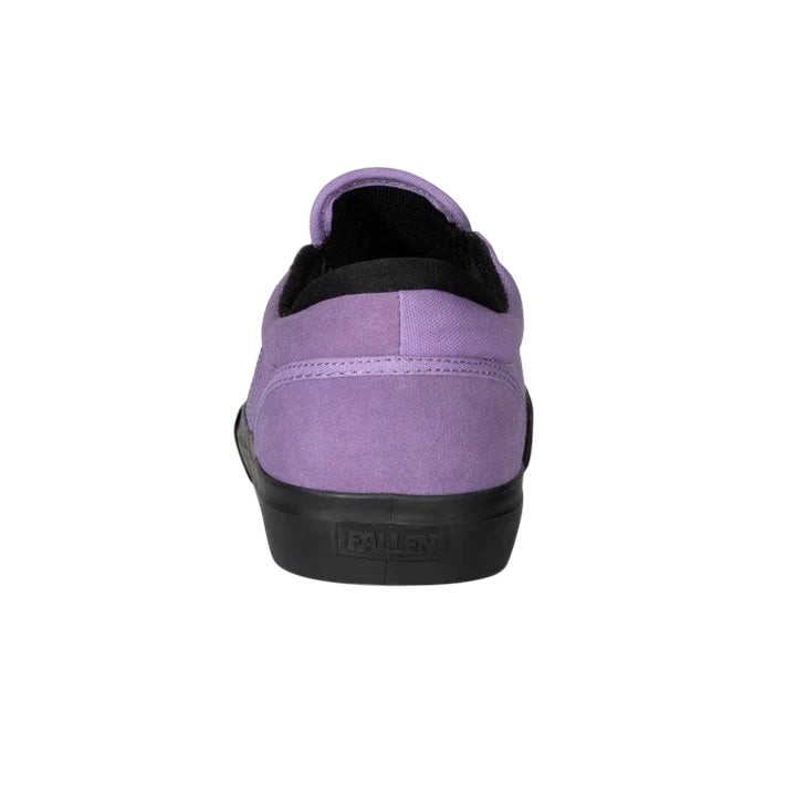 Fallen Footwear Mexico The Easy slip-on skate shoe in violet nubuck and canvas with a black vulcanized heel