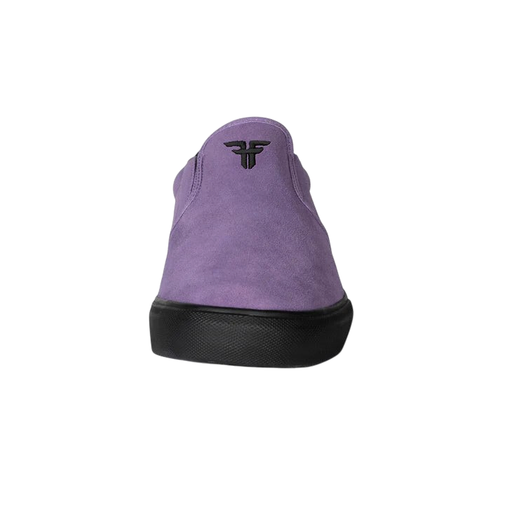 Fallen Footwear Mexico The Easy slip-on skate shoe in violet nubuck with a black vulcanized rubber sole