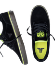 Fallen Footwear Mexico The Goat black suede skate shoes with gum soles and lime green accents