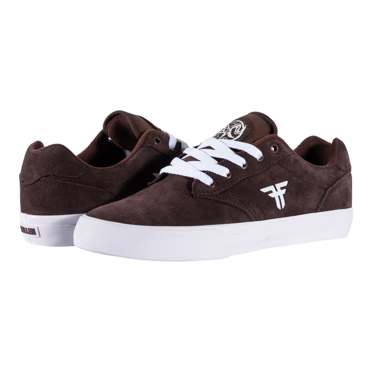 Fallen Footwear Mexico The Goat brown suede skate shoes with white laces and vulcanized rubber soles