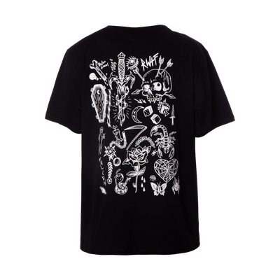 FLASH ART TEE	BLACK/WHITE