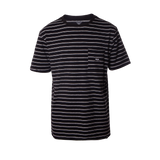 STRIPED POCKET TEE	BLACK/WHITE