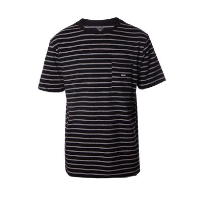 STRIPED POCKET TEE	BLACK/WHITE