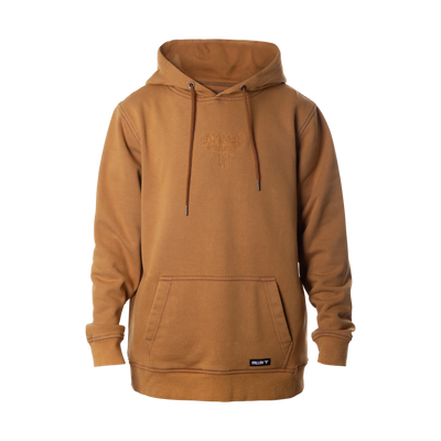 INSIGNIA EMBROIDERED HOODIE	WASHED ALMOND
