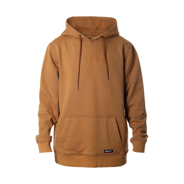 INSIGNIA EMBROIDERED HOODIE	WASHED ALMOND